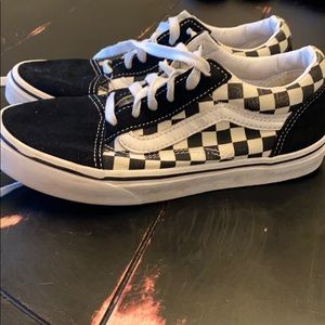 Vans boys checker shoes